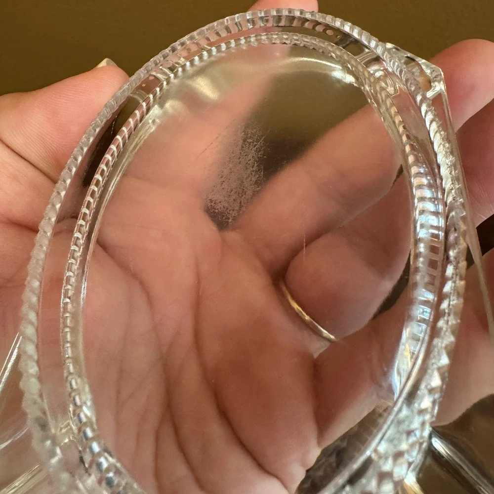 Vintage Clear Glass Ashtray Rectangle Cigarette Trinket Coin Holder‎